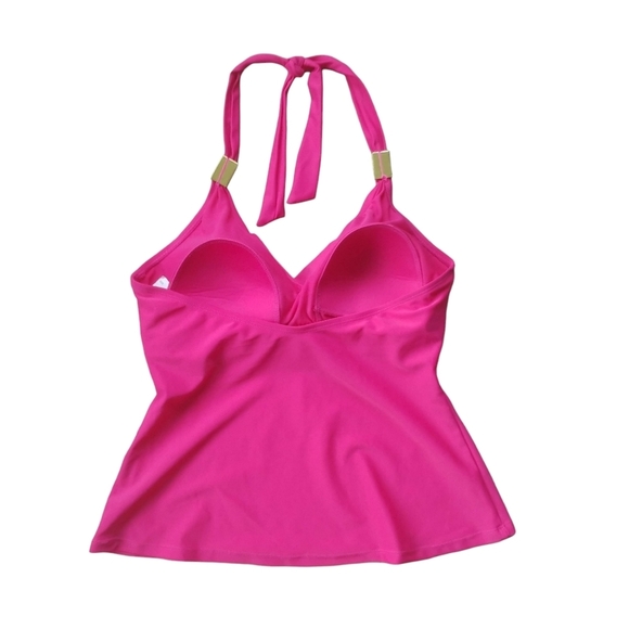 Krista Pink Swimsuit Tankini Top Size Medium Women's Fuschia Barbie Bright - Picture 3 of 6